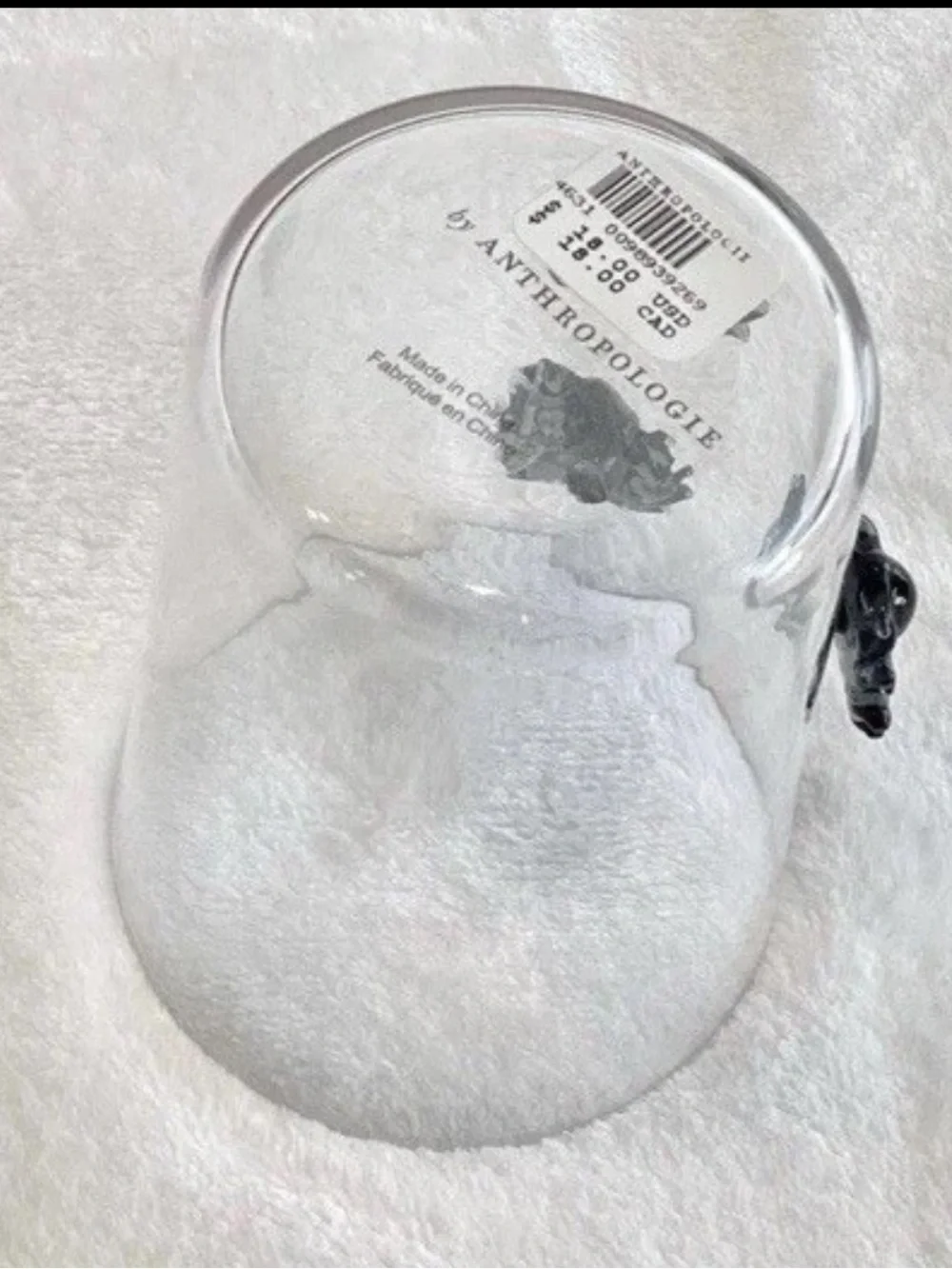 Anthropologie Halloween Icon Juice Glass 3D SPIDER Clear Borosilicate 14oz NEW
